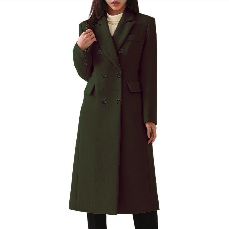 Women's Large Long Style Woolen Coat