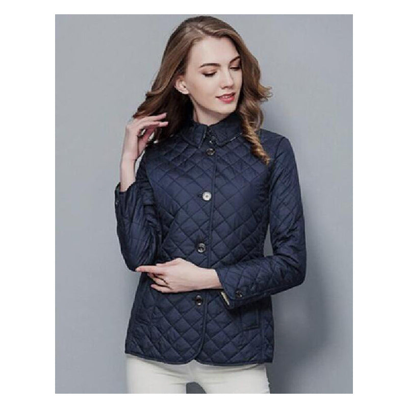 Fashionable Temperament Lapel Single Breasted Slim Fit Warm Cotton-padded Jacket