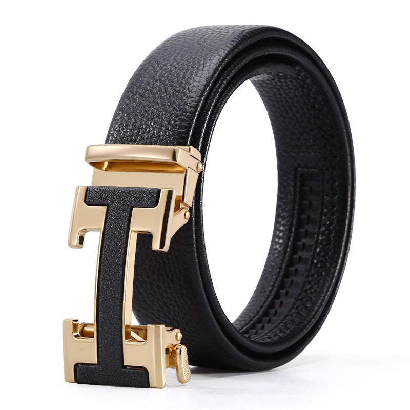 Men's Automatic Leather Buckle Business Belt