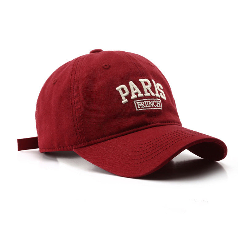 Personalized Washed Letters Embroidered Peaked Cap Outdoor Travel