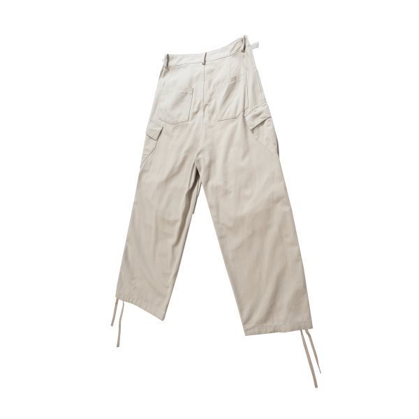 Loose Wide Leg Slightly Flared Profile Pleated Side Zipper Multi-pocket Cargo Pants