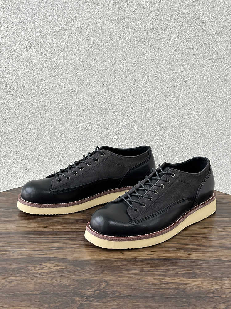 Work Shoes Color Matching Casual Retro Platform Leather Shoes