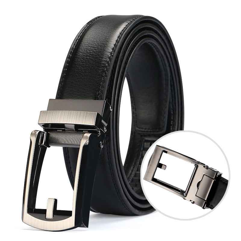 Two-layer Cowhide Fake Needle Automatic Buckle Men's Special Belt