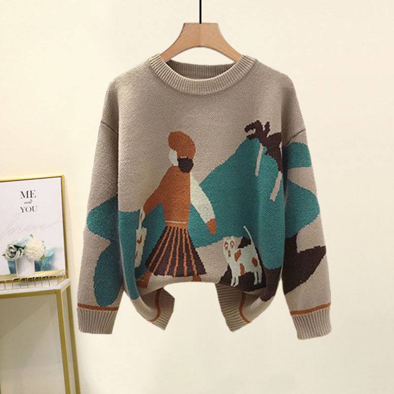 Women's Clothing Western Style Knitted Sweater