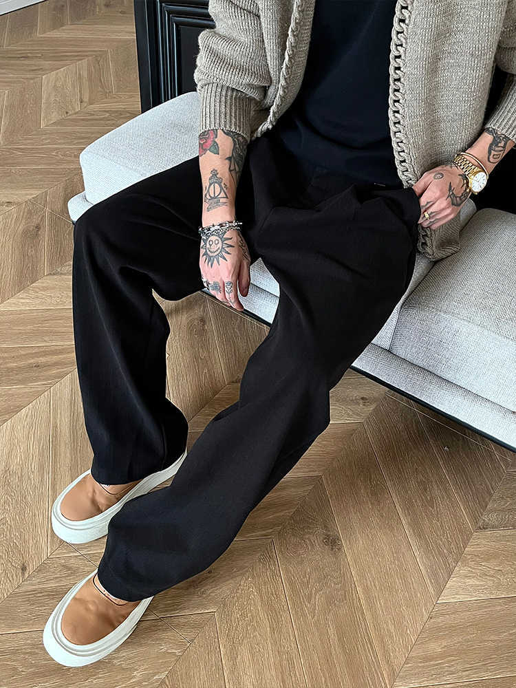 Solid Color Straight Loose Casual Pants Men's Slippers Floor Suit Pants