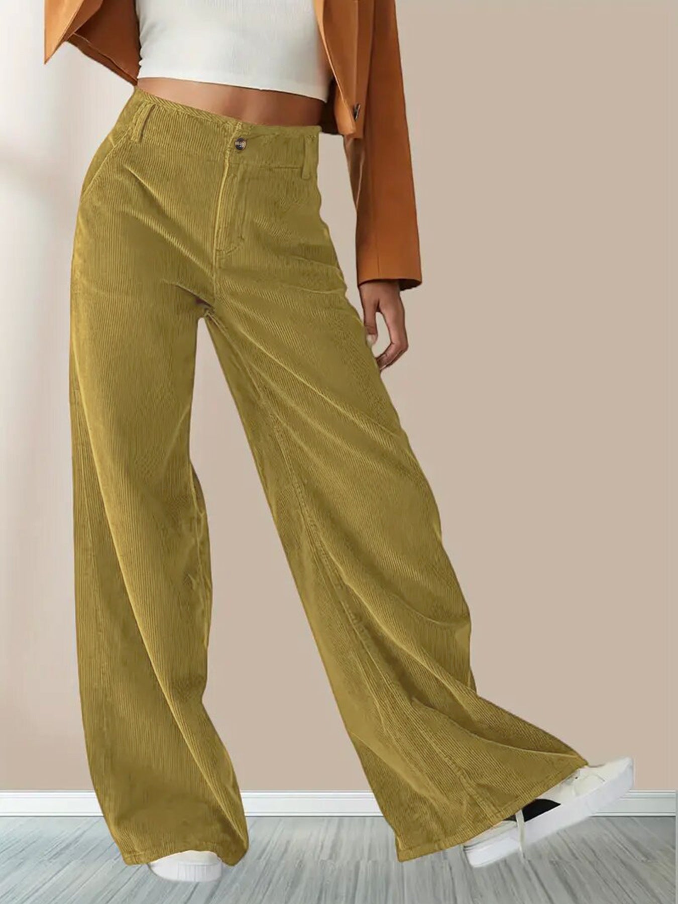 High Waist Drooping Slimming Casual Straight Pants Women's Trousers