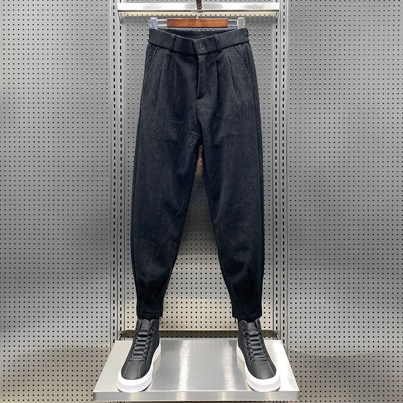 Fleece-lined Thickened Ankle-length Pants Male