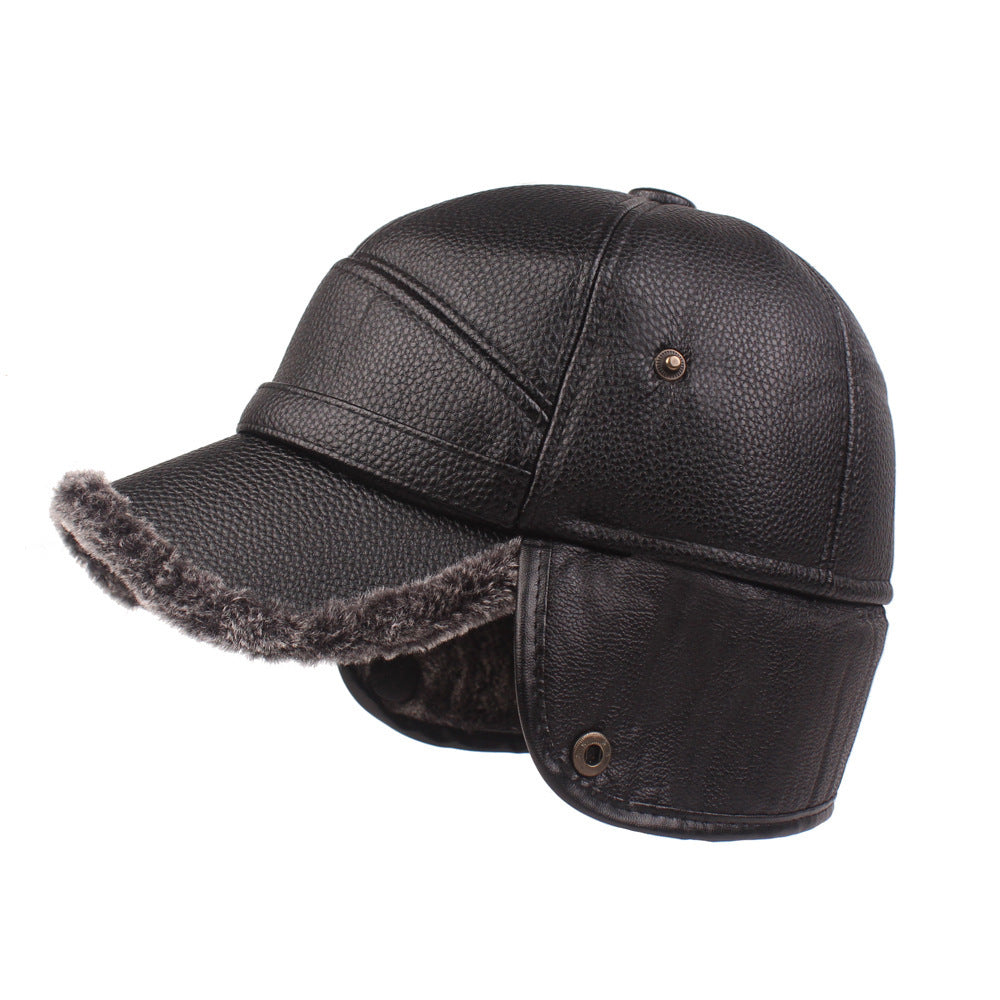 Leather cap men's cap