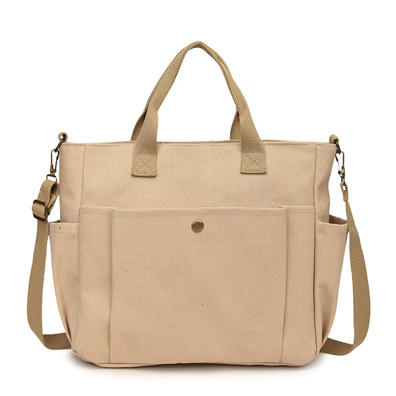 Simple Canvas Large Capacity Crossbody Shoulder Bag