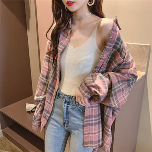 Spring New Plaid Shirt Women