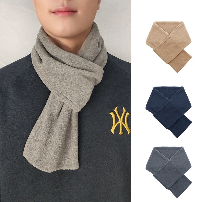 Autumn And Winter Warm Scarf Fashion Simple Solid Color Men's Polar Fleece