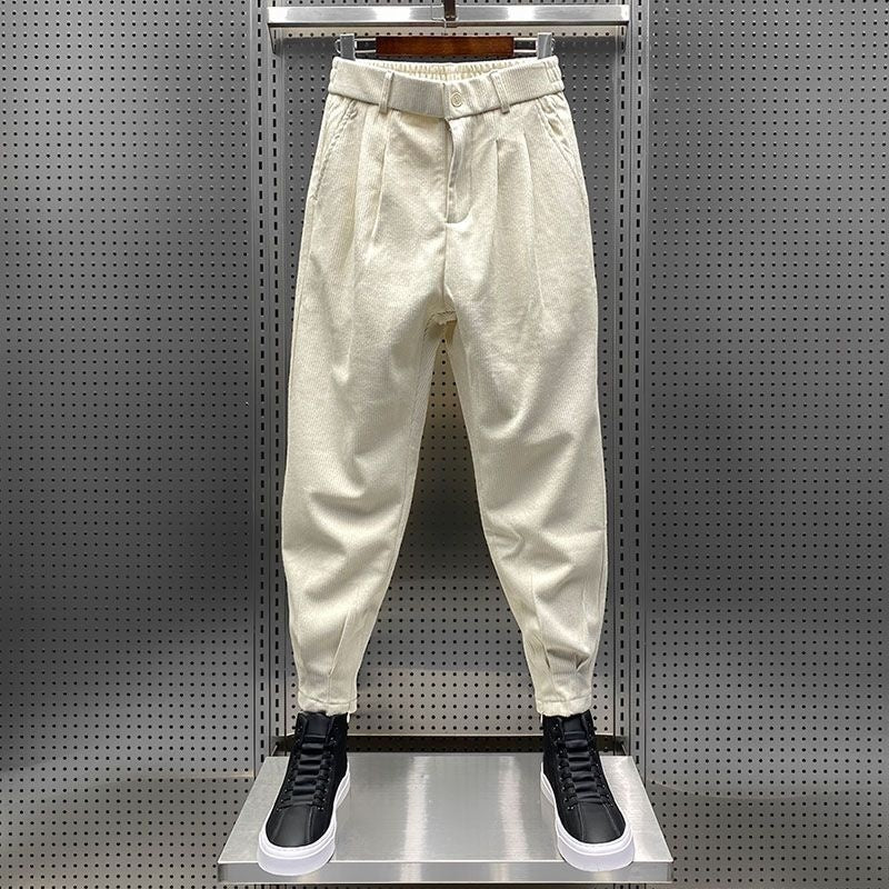 Fleece-lined Thickened Ankle-length Pants Male