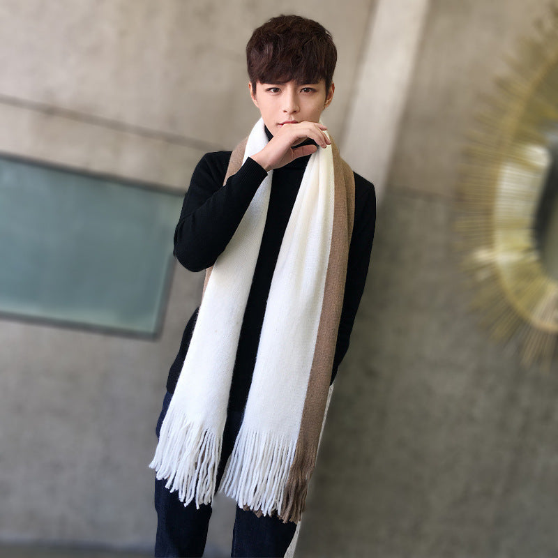 Men's Fashionable And Versatile Simple Woolen Scarf