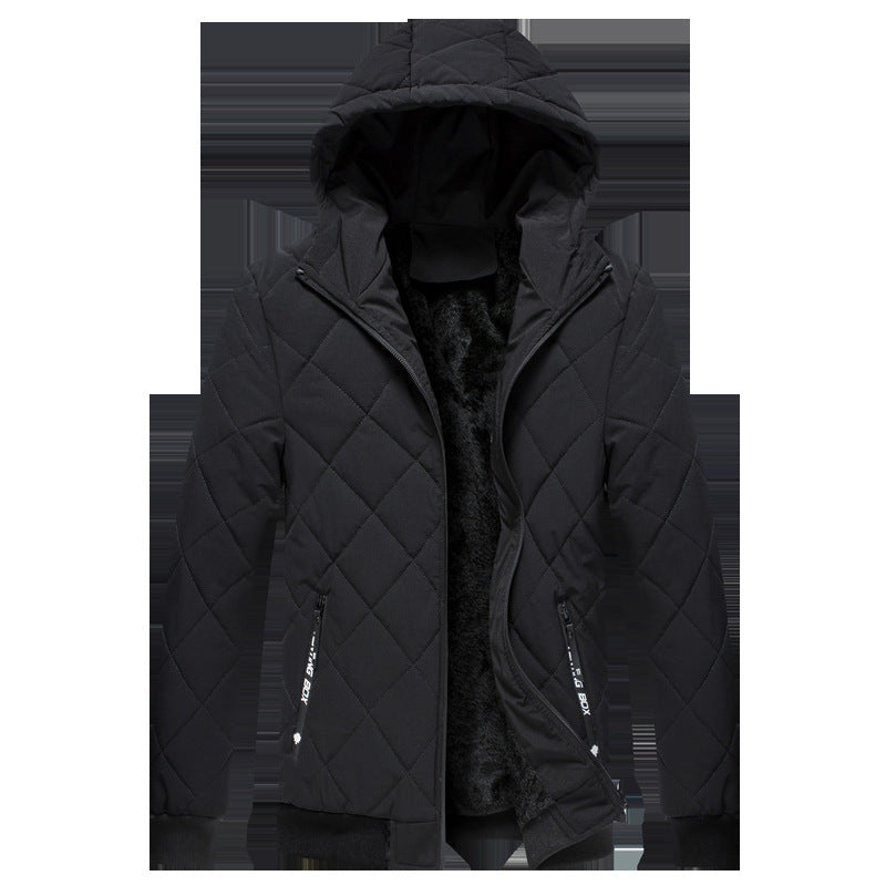 Men's Fall Winter Hooded Velvet Cotton Clothes