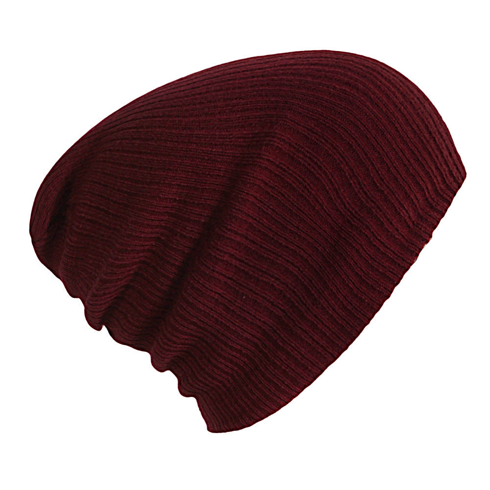 Solid color striped cap