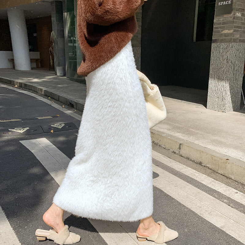 Women's Knitted Skirt Winter Korean Style Slim Fit