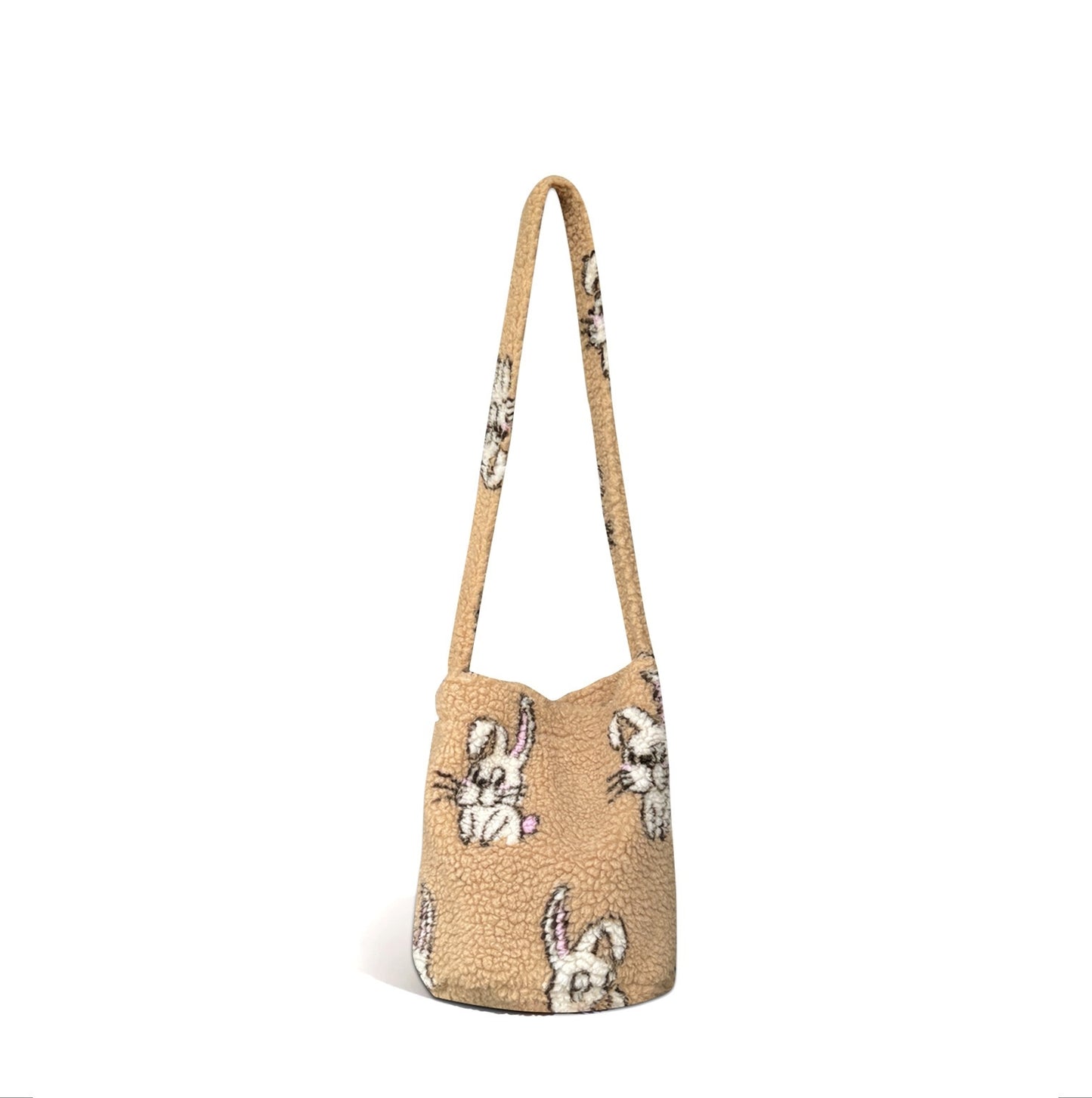 Autumn And Winter New Leopard Print Letters Printed Bucket Bag Large Capacity