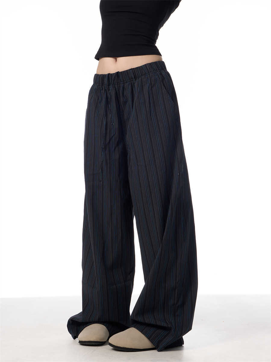 American Vintage Stripe Machete Wide-leg Casual Pants Women