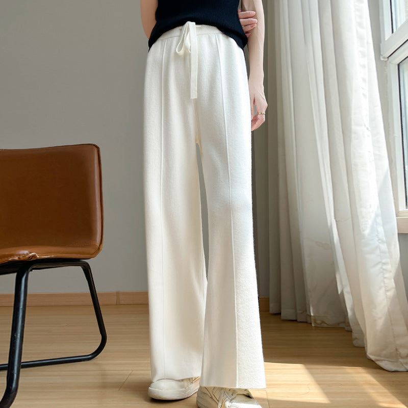 Autumn And Winter New High Waist Loose And Slimming Knitted Trousers