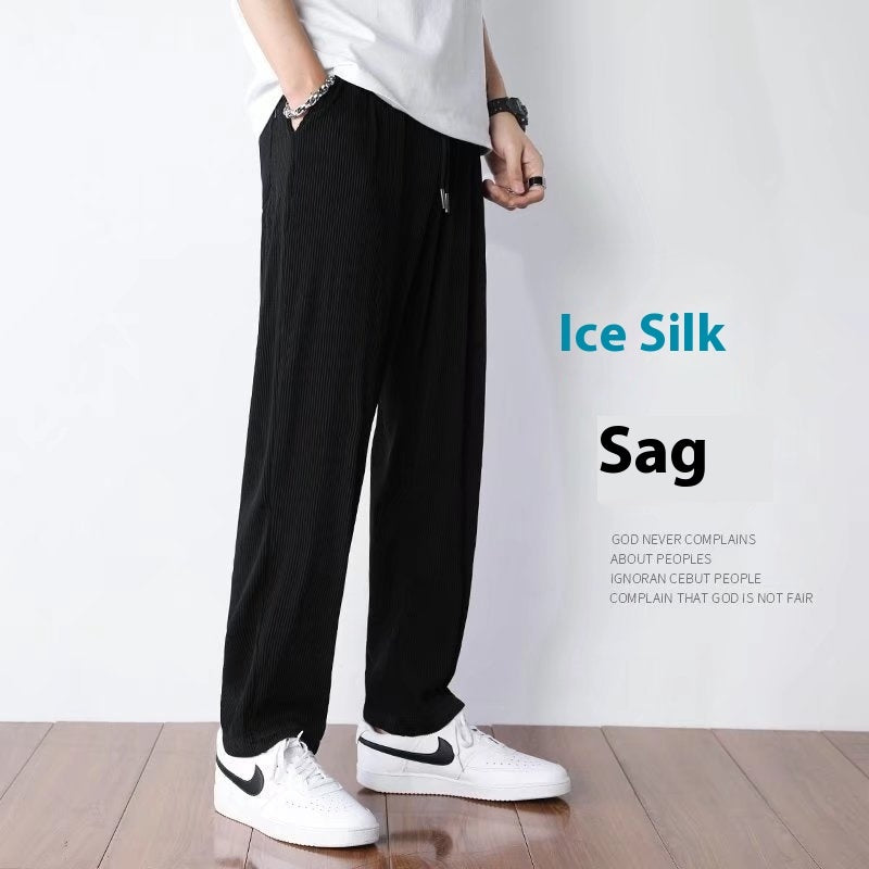 Ice Silk Leggings Loose Straight Men