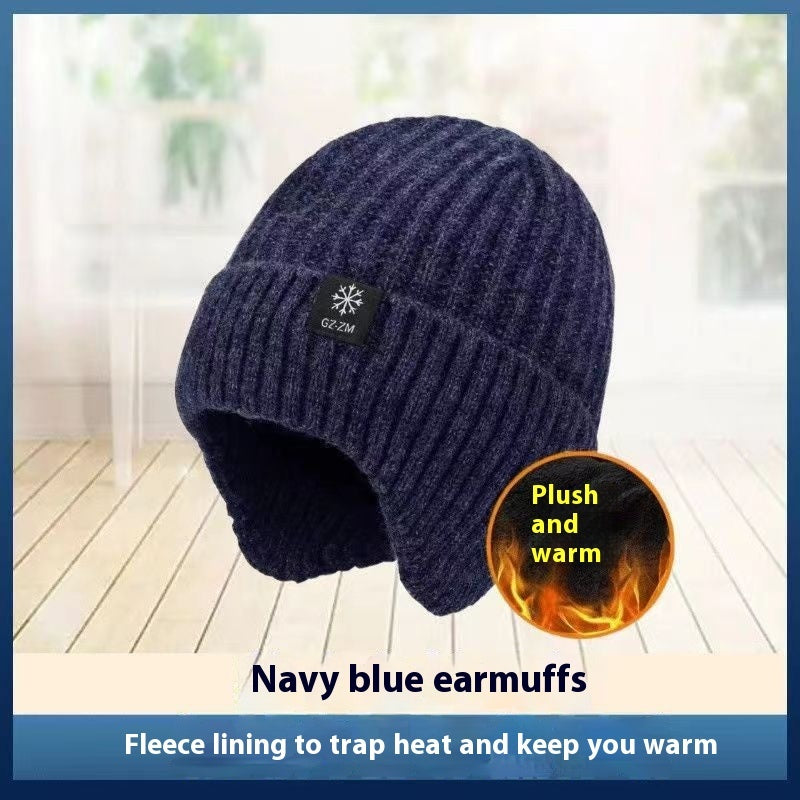 Middle-aged And Elderly People's Hats Men's Winter Warm Wool Hat Ear Protection