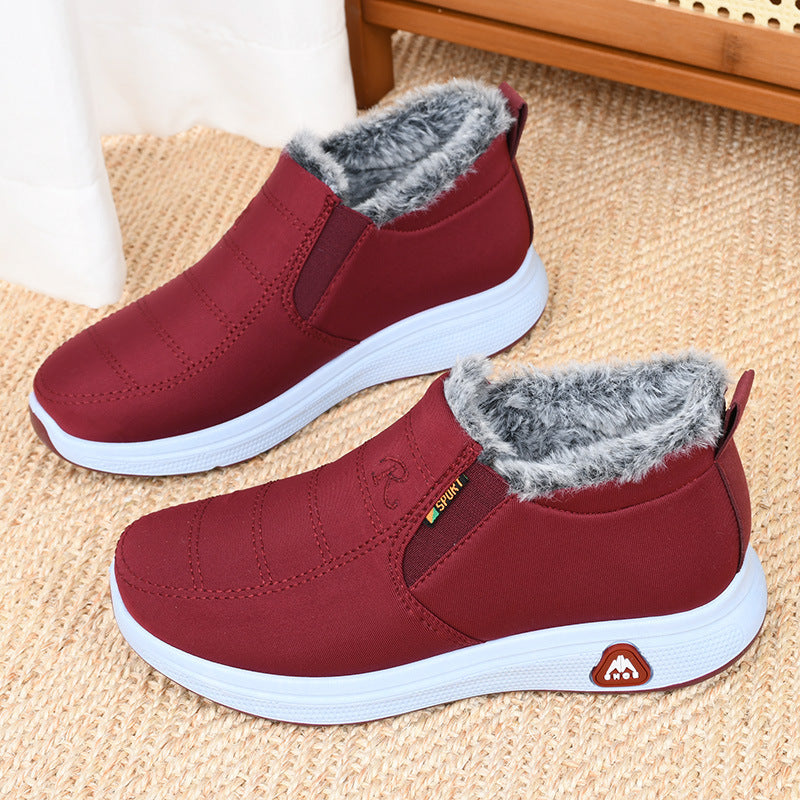 Winter Fleece-lined Thickened Middle-aged And Elderly Thermal Non-slip Cotton-padded Shoes