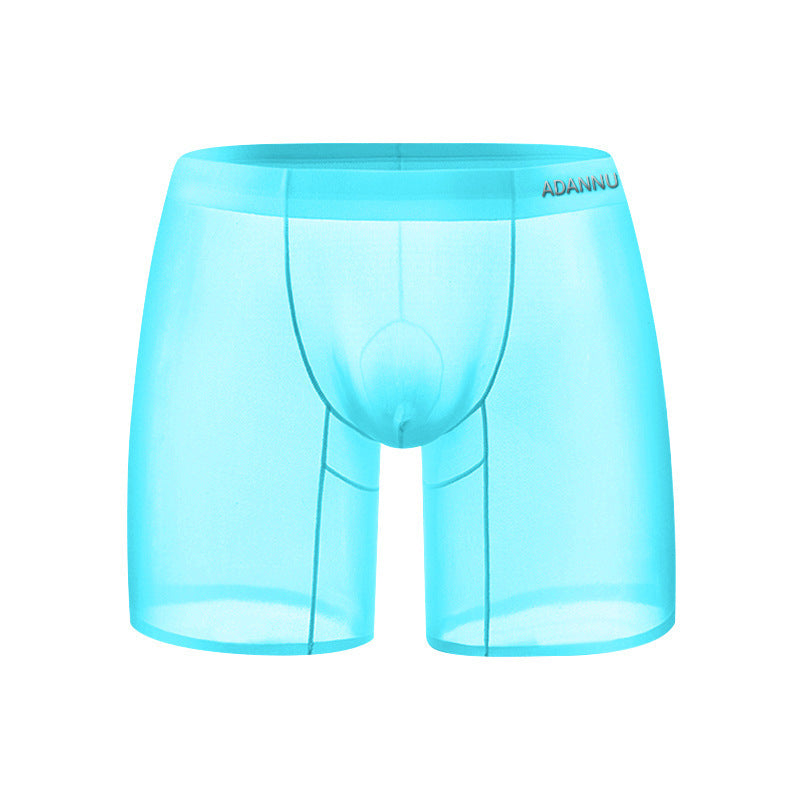 Transparent Ultra-thin Ice Silk Men's Boxer Sports Short-length Pants