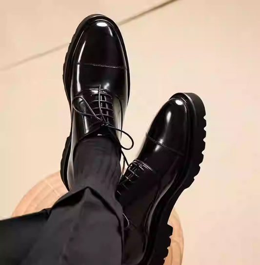 Men's Casual Flat Leather Shoes Plus Size