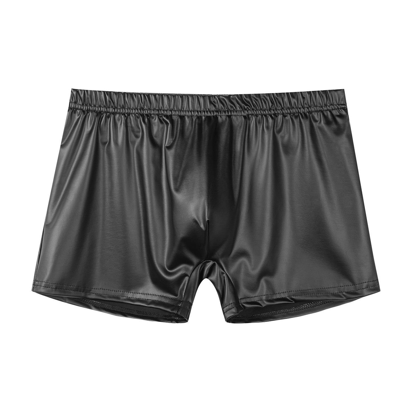 Men's Close-fitting Matte Soft Leather Square Shorts Slim Leather Underwear