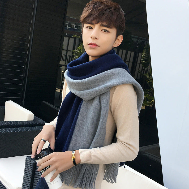 Men's Fashionable And Versatile Simple Woolen Scarf