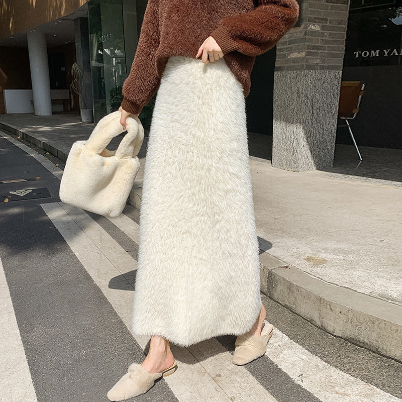 Women's Knitted Skirt Winter Korean Style Slim Fit