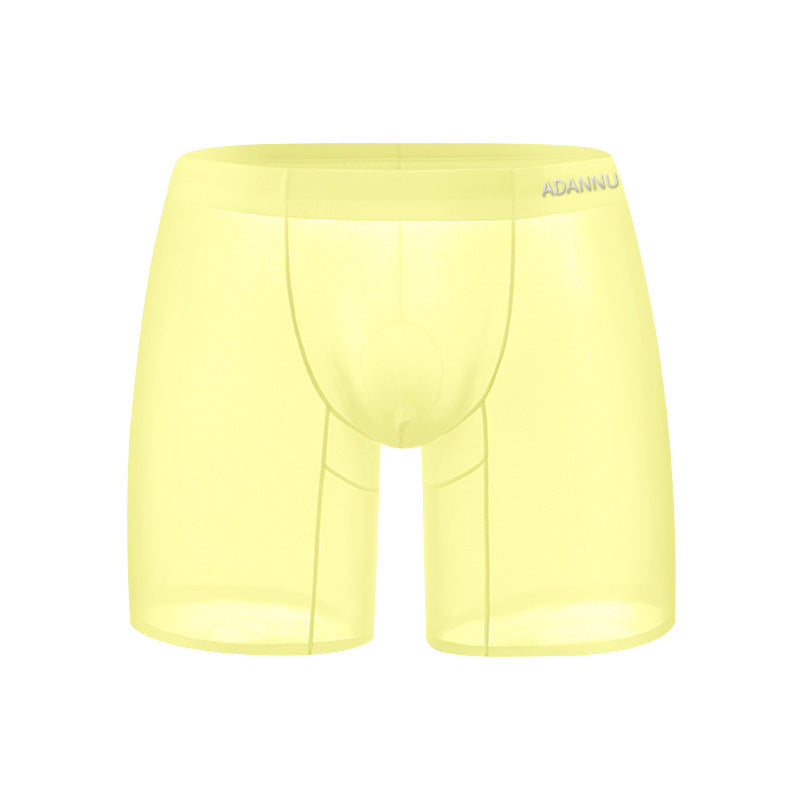 Transparent Ultra-thin Ice Silk Men's Boxer Sports Short-length Pants