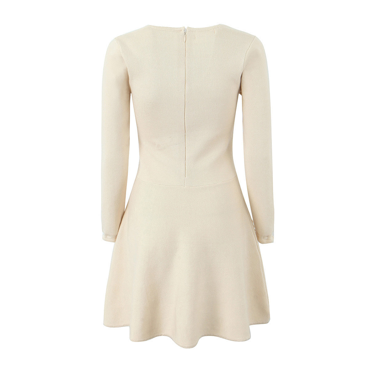 French Square Collar Stretch Knitted Short Dress