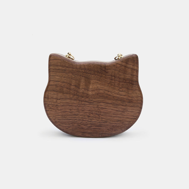 Log Creative Trendy Personalized Solid Wood Shoulder Crossbody Bag