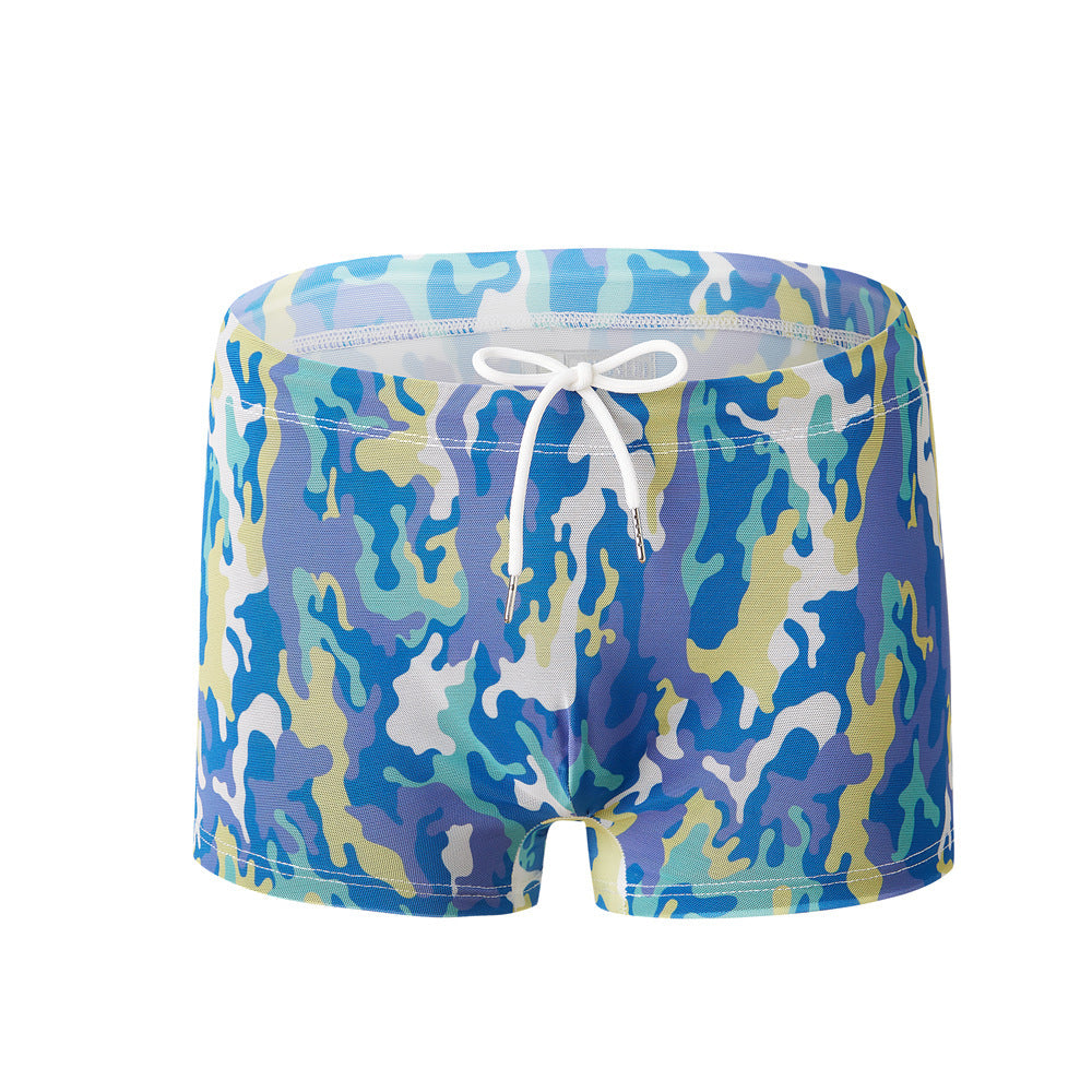 Men's Printed Swimming Trunks Tether Low Waist Boxer