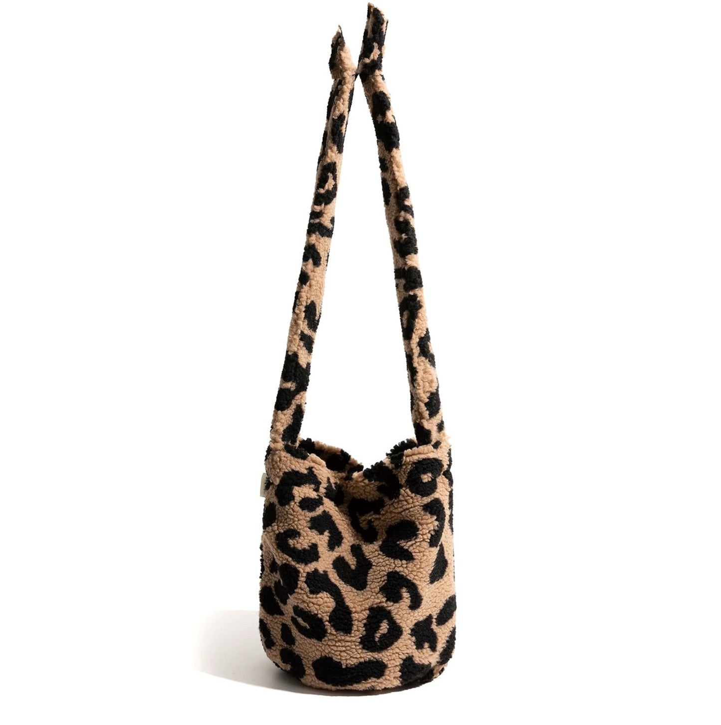 Autumn And Winter New Leopard Print Letters Printed Bucket Bag Large Capacity