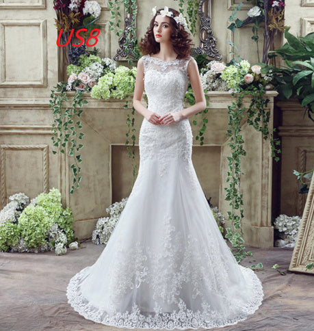 Bride Trailing Wedding Dress sexy Lace Mermaid Wedding DressW