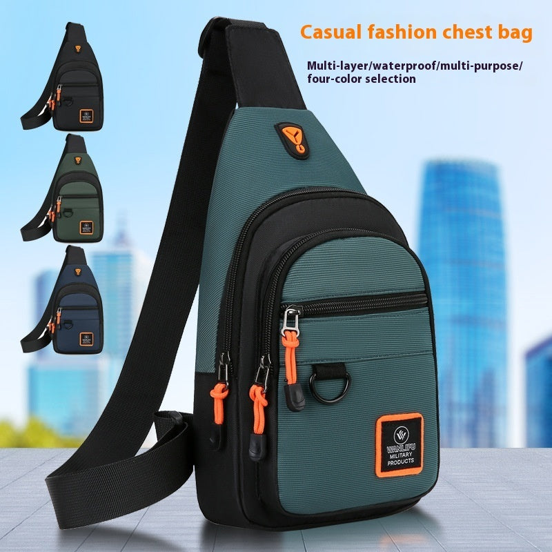 Men's Business Chest Bag Multi-layer One Shoulder Crossbody Bag