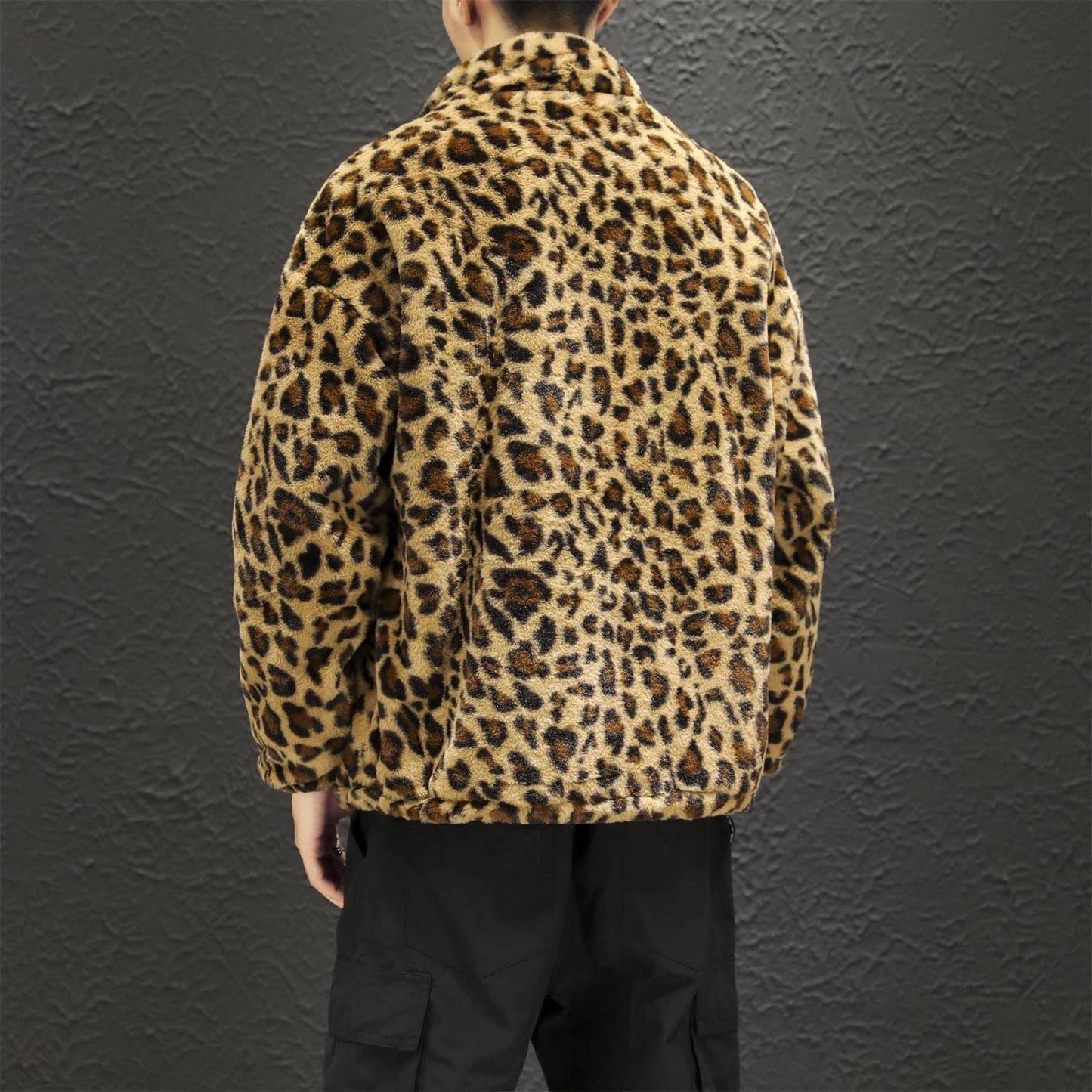 Men's Casual Versatile Leopard Print Cotton Jacket