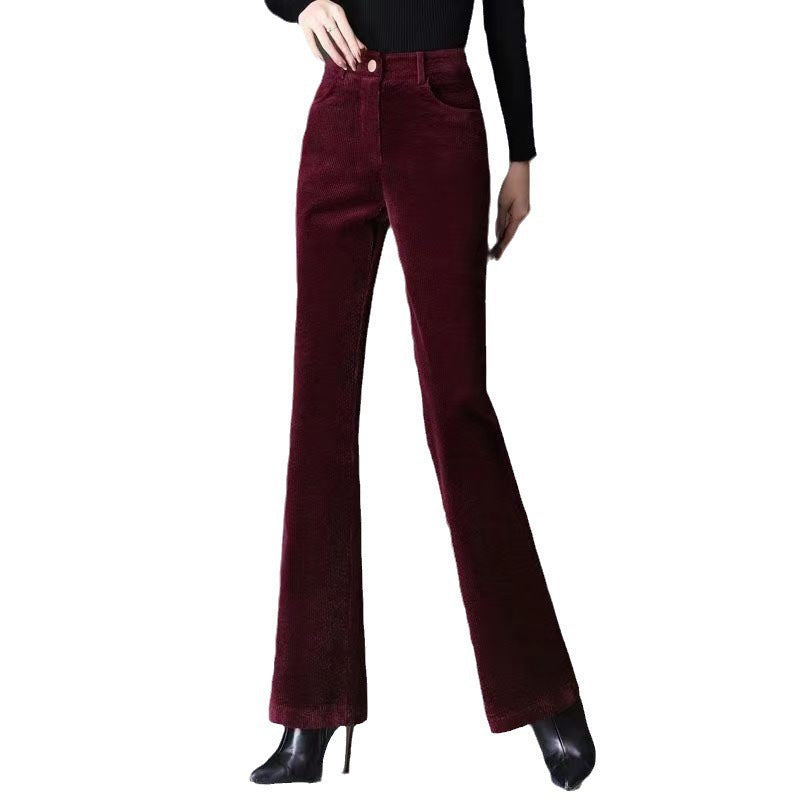 High-grade Bootcut Trousers Women's Corduroy Flared Pants Draping Effect