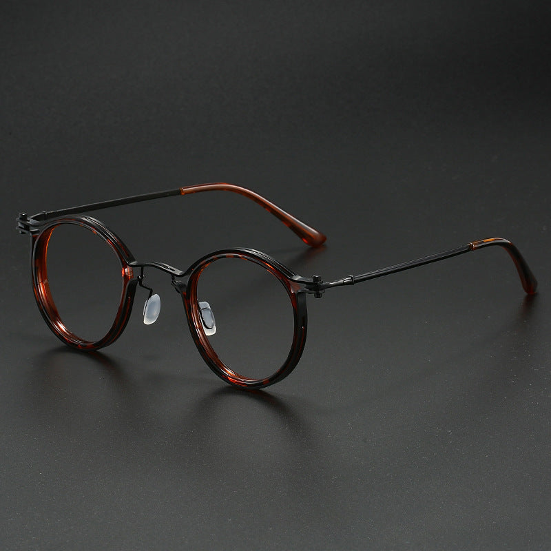 Vintage Round Frame Glasses Frame Anti-Blue Ray Plain Glasses