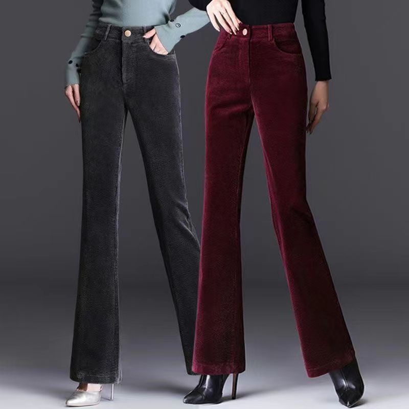 High-grade Bootcut Trousers Women's Corduroy Flared Pants Draping Effect