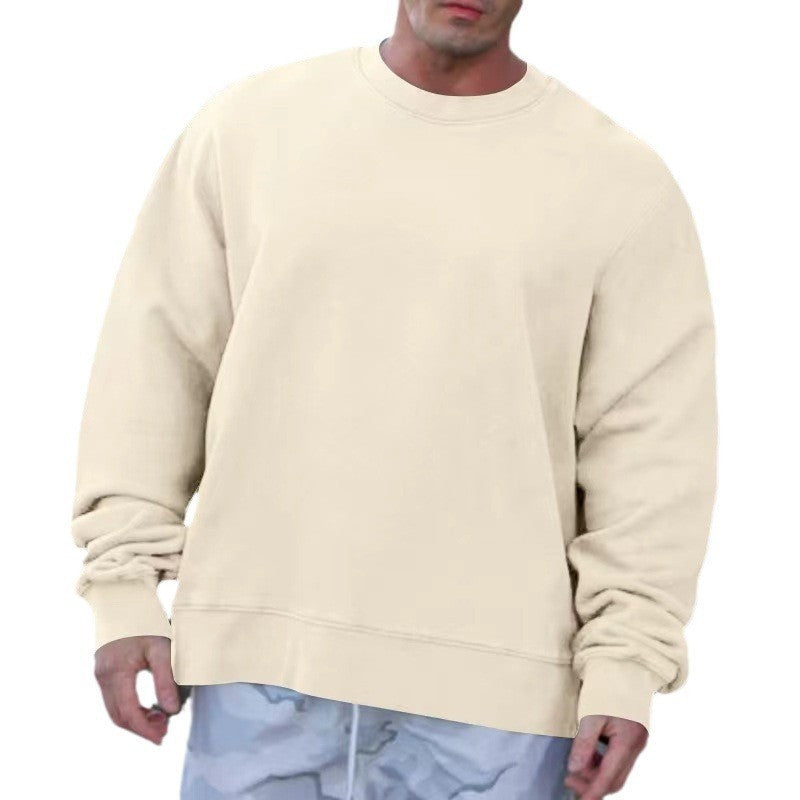 Round Neck Sweater Fleece Light Board Solid Color Pullover