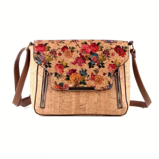 New Cork Vintage Printed Flip Saddle Bag Fashion All-match