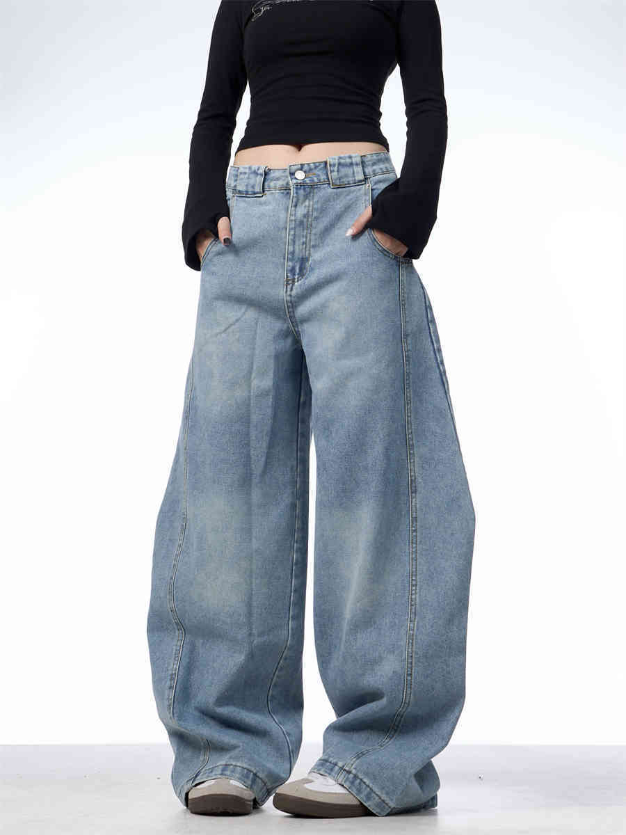 Retro Machete Jeans Women's Wide Leg Loose Pant