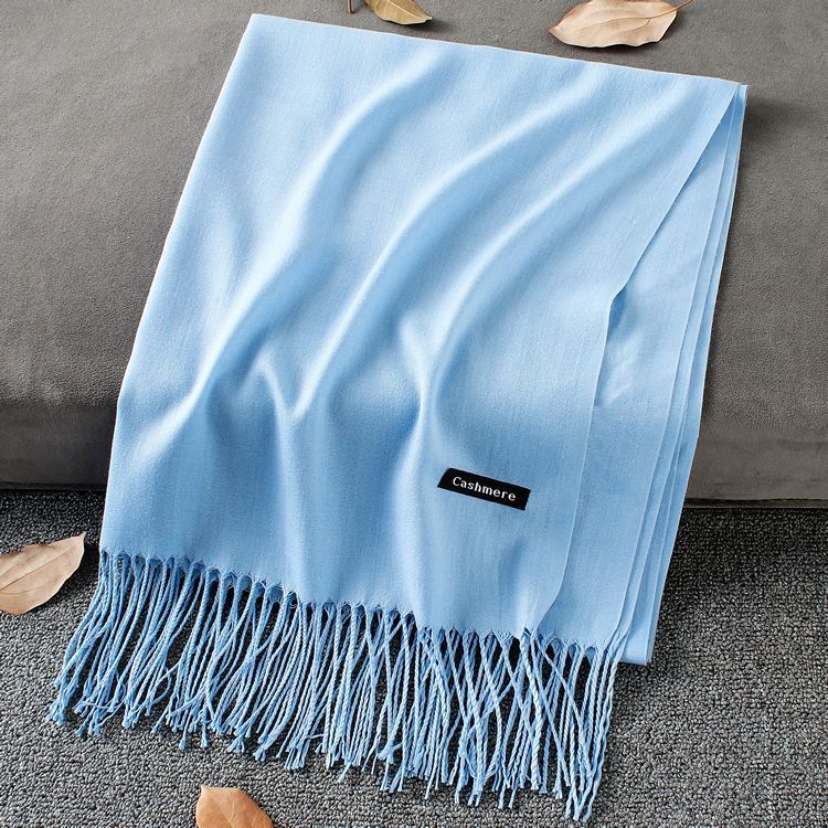 Fashion Simple Solid Color Tassel Scarf Shawl