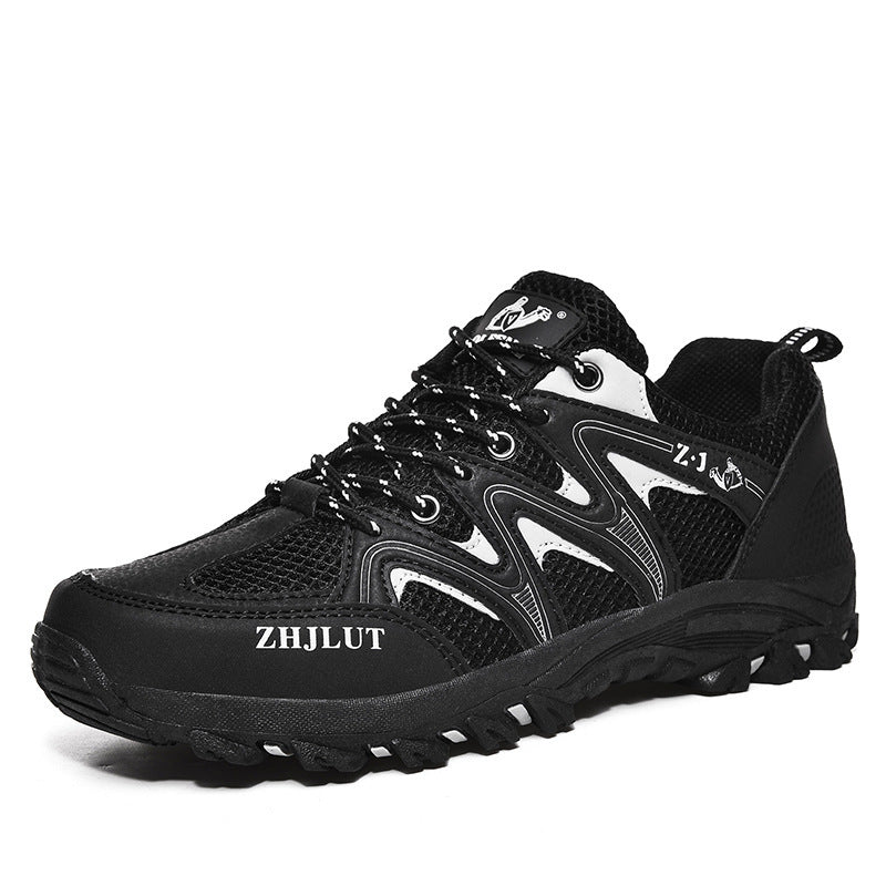 Outdoor Casual Lightweight Breathable Hiking Black Sports Shoes