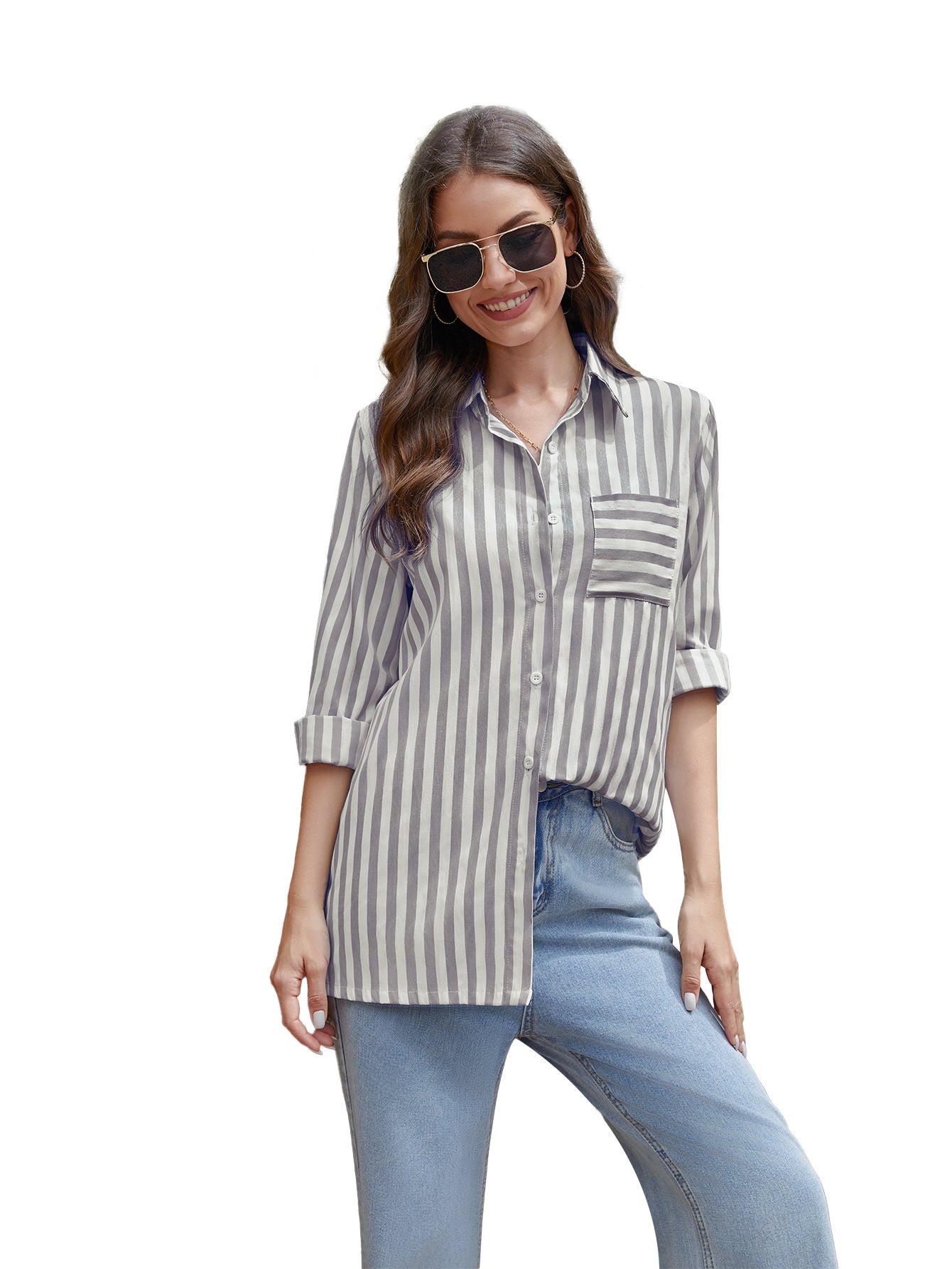 Women's Cardigan Striped Top