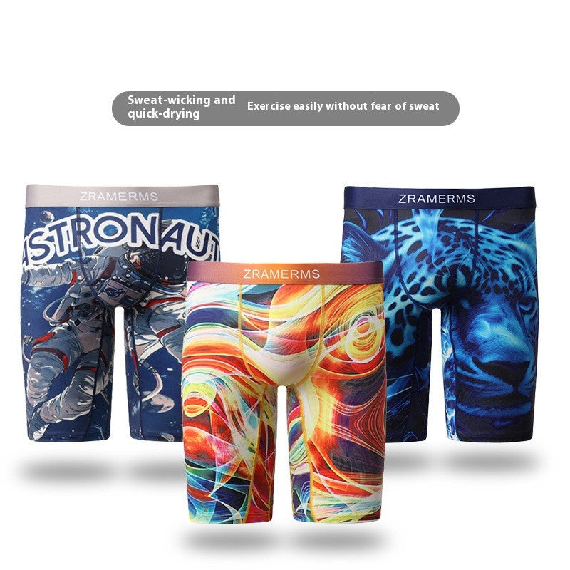 Printed Men's Underwear Breathable Extended Boxers