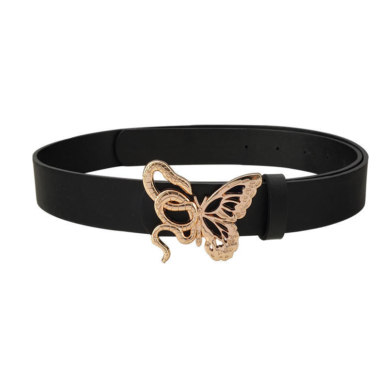 Dark Snake Butterfly Decoration Belt Men